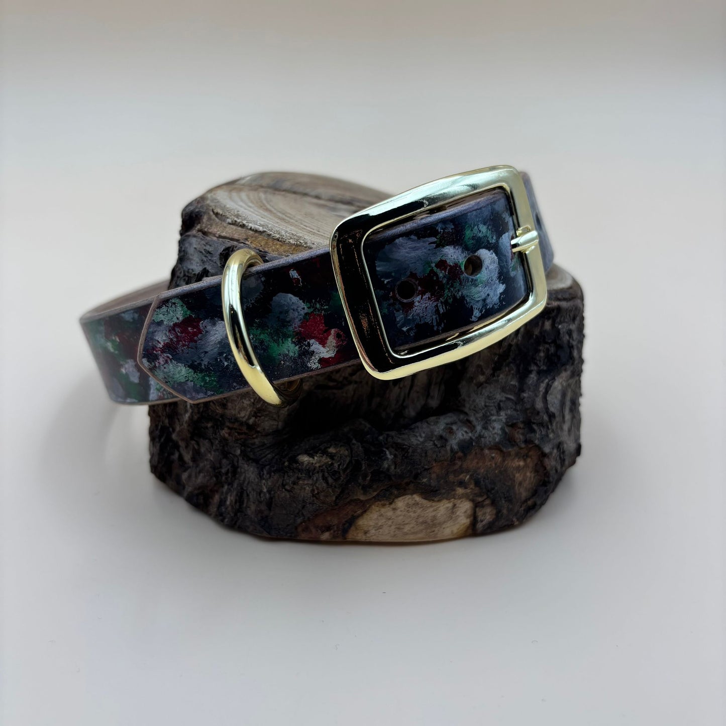 Hundehalsband Leder handbemalt