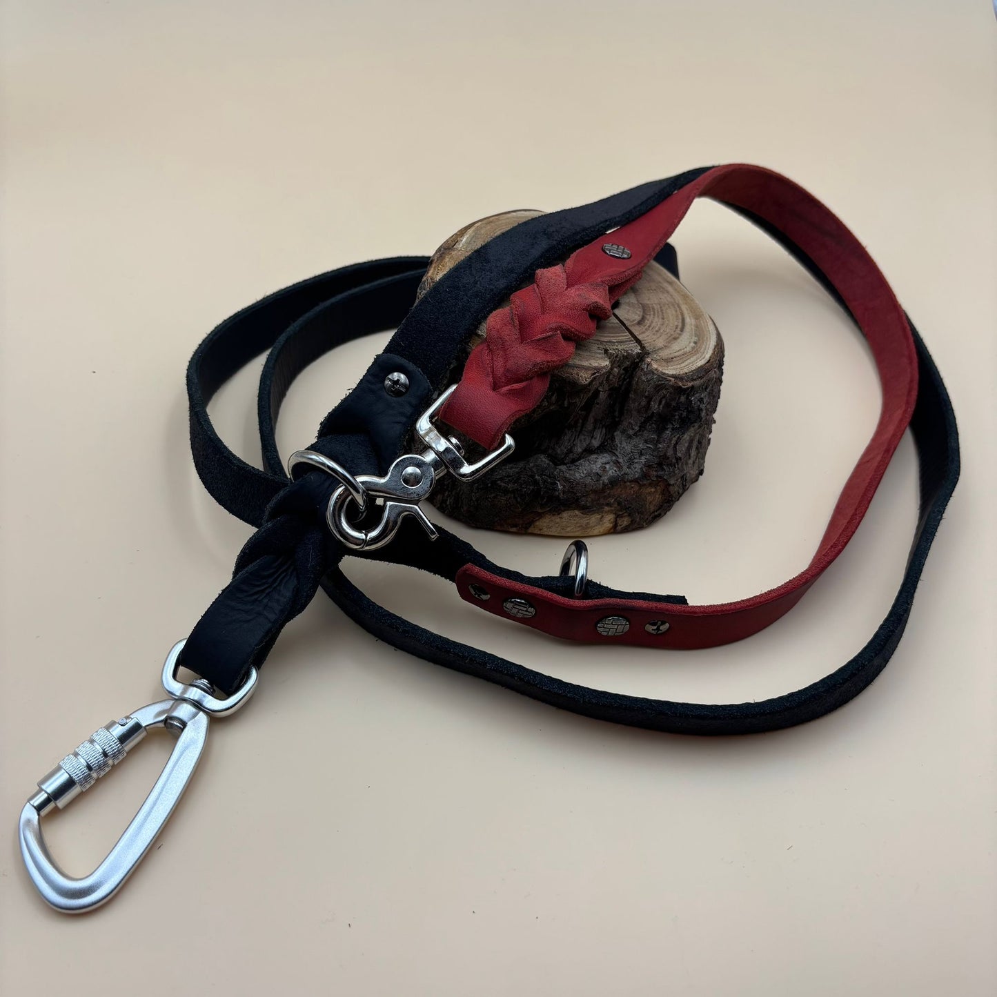 Hundeleine Leder 2-fach verstellbar