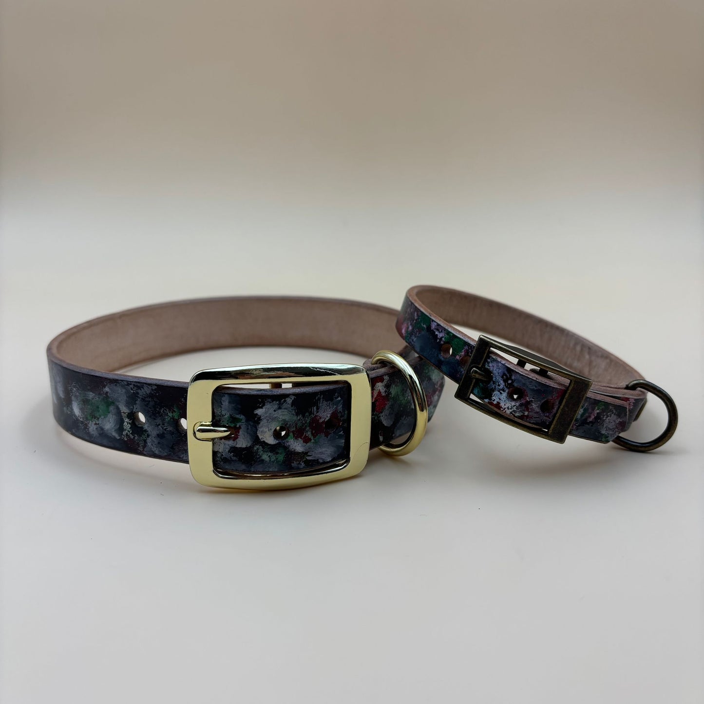 Hundehalsband Leder handbemalt