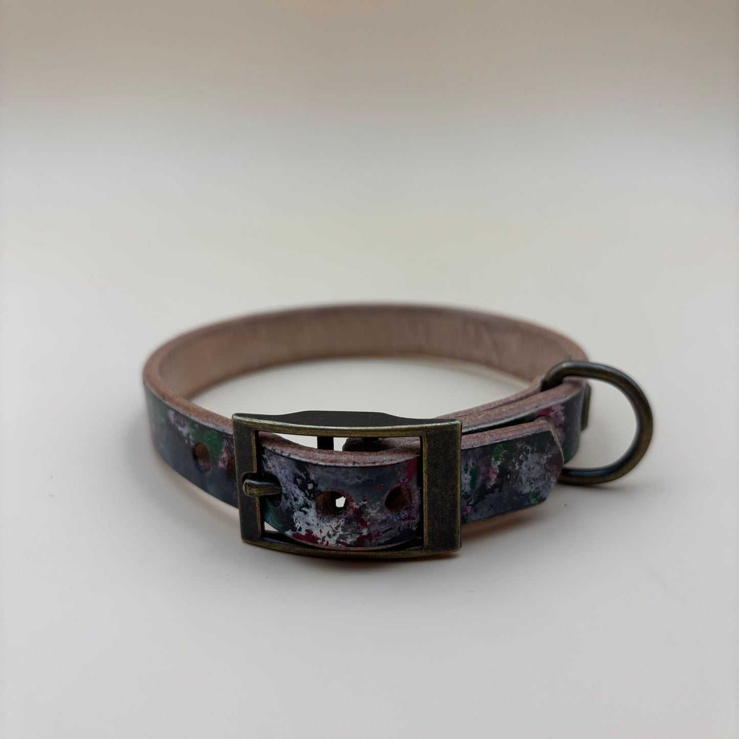 Hundehalsband Leder handbemalt