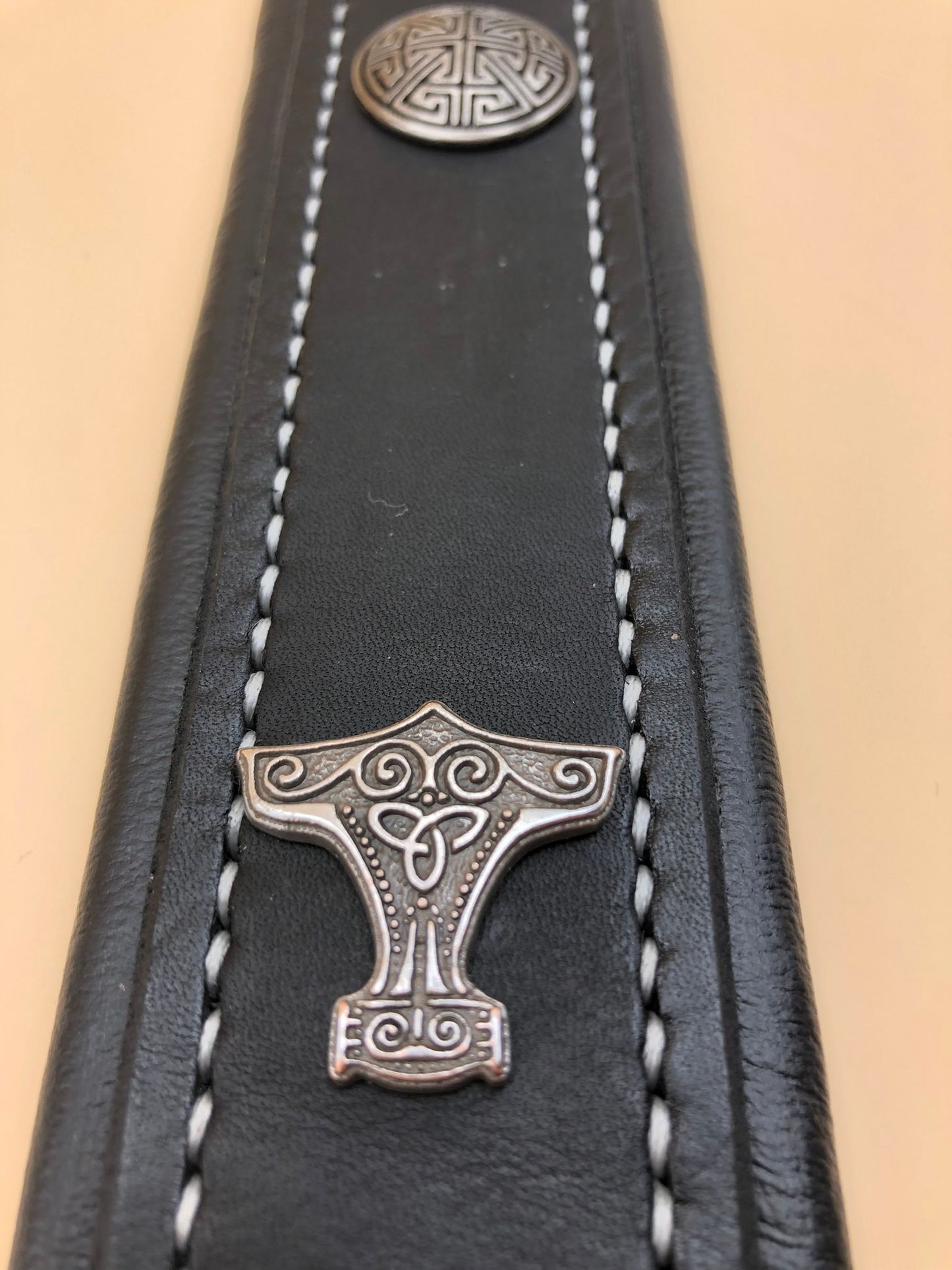 Hundehalsband Leder Mjölnir